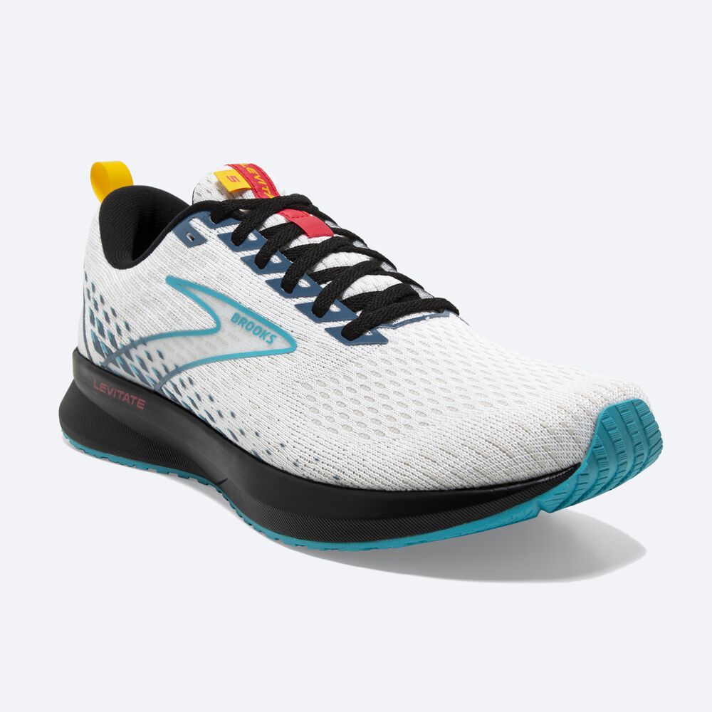 Brooks Levitate 5 Kadın Koşu Ayakkabısı Beyaz/Mavi/Siyah | TR-783560