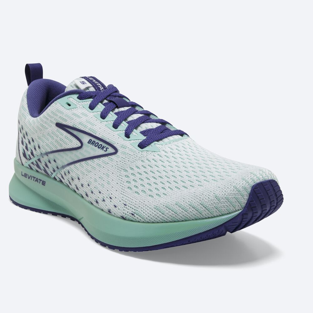 Brooks Levitate 5 Kadın Koşu Ayakkabısı Beyaz/Lacivert Mavi | TR-963248