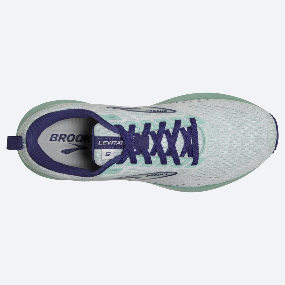 Brooks Levitate 5 Kadın Koşu Ayakkabısı Beyaz/Lacivert Mavi | TR-963248