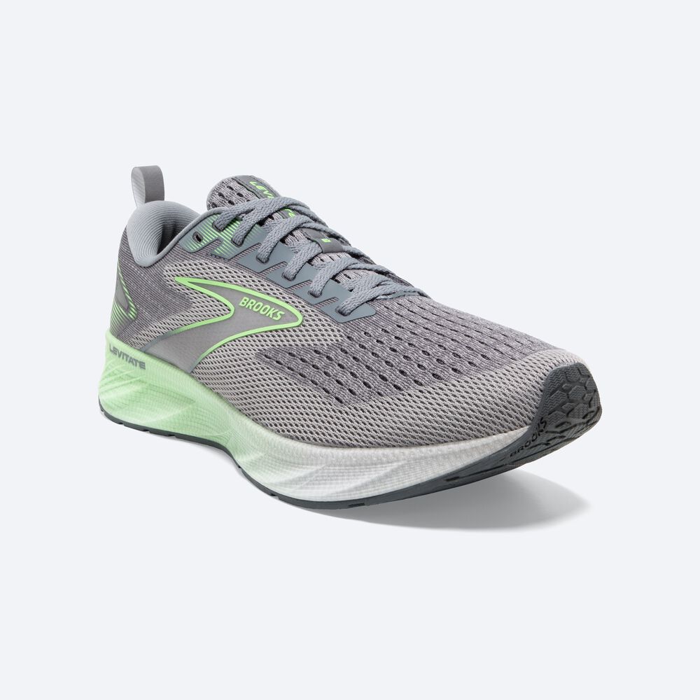 Brooks Levitate 6 Erkek Koşu Ayakkabısı Gri/Yeşil | TR-359802