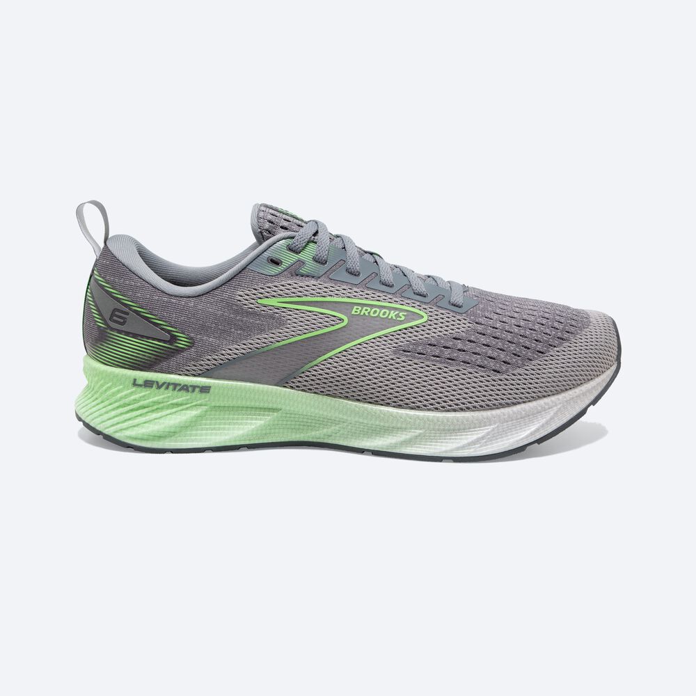 Brooks Levitate 6 Erkek Koşu Ayakkabısı Gri/Yeşil | TR-359802