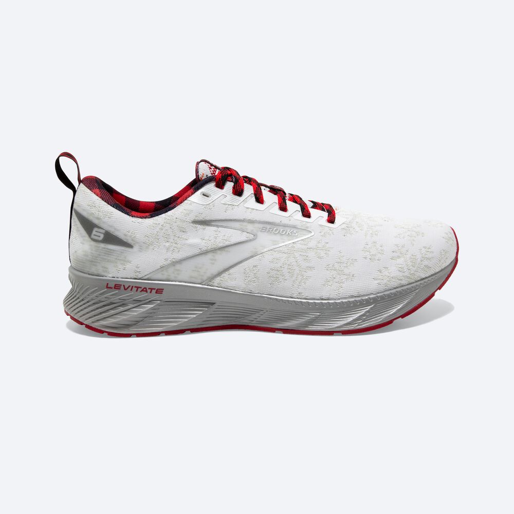 Brooks Levitate 6 Erkek Koşu Ayakkabısı Beyaz/Kırmızı/Gümüş | TR-380456