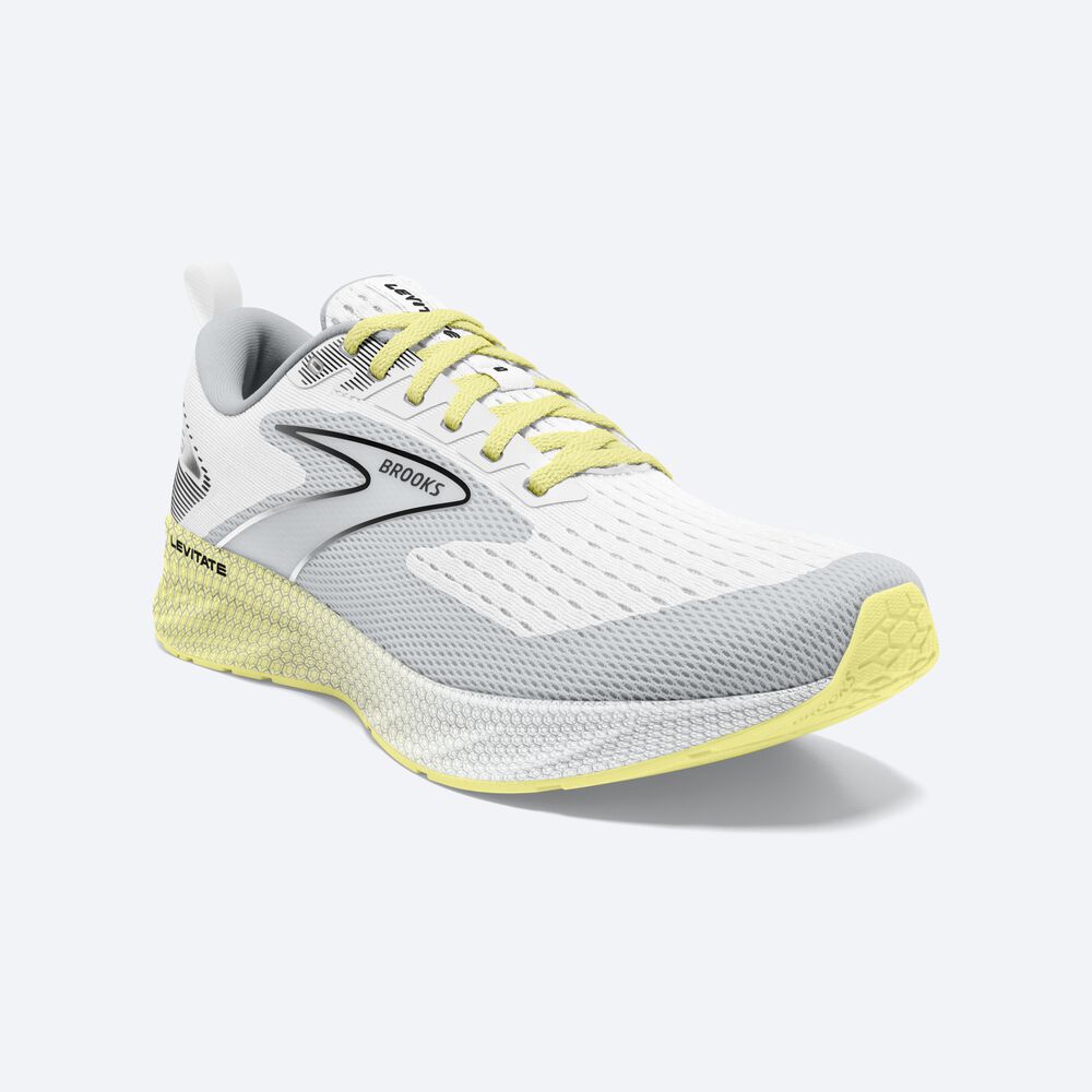 Brooks Levitate 6 Kadın Koşu Ayakkabısı Beyaz/Sarı | TR-697152