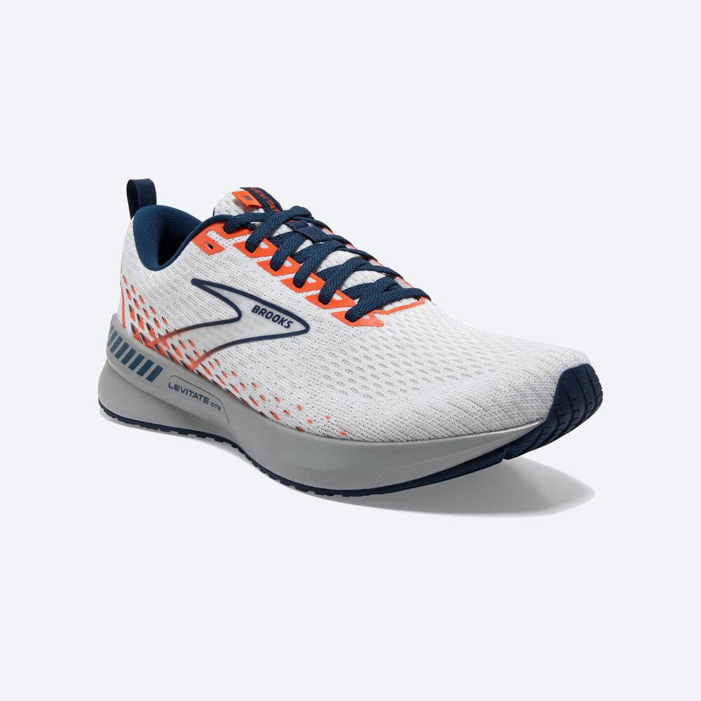 Brooks Levitate GTS 5 Erkek Koşu Ayakkabısı Beyaz/Kahverengi | TR-348670