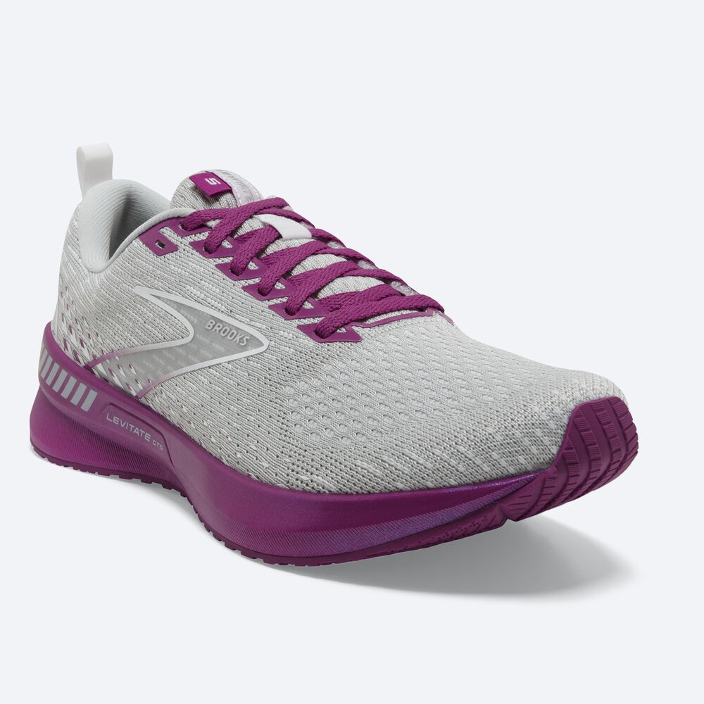 Brooks Levitate GTS 5 Kadın Koşu Ayakkabısı Gri/Lavanta | TR-697852