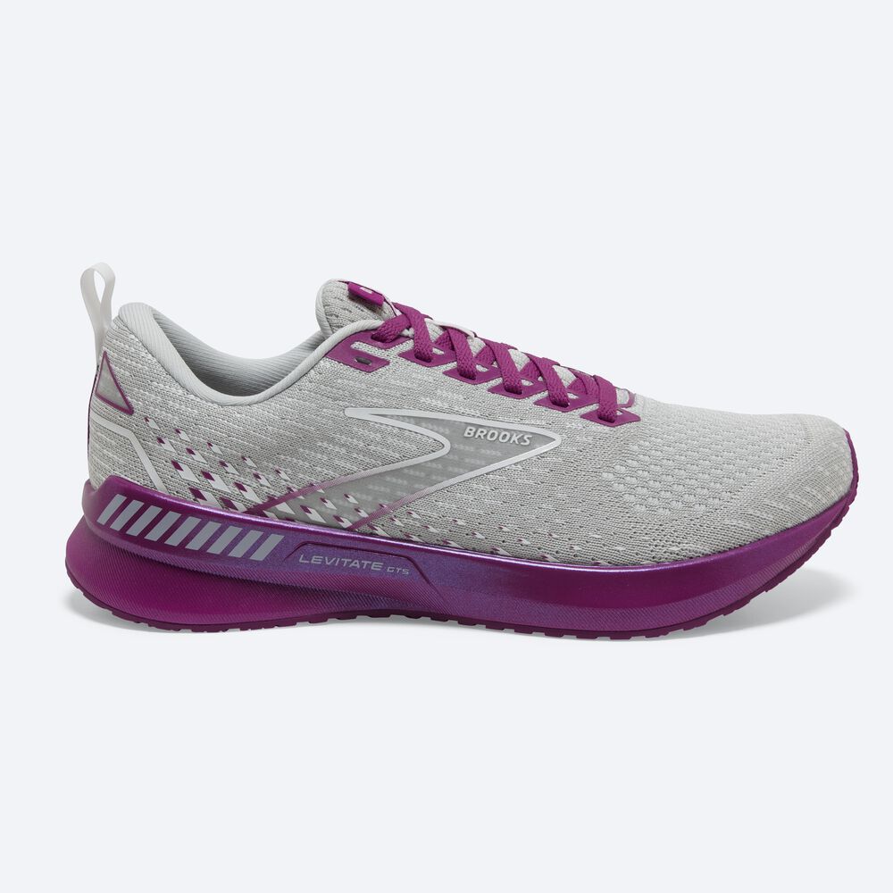 Brooks Levitate GTS 5 Kadın Koşu Ayakkabısı Gri/Lavanta | TR-697852