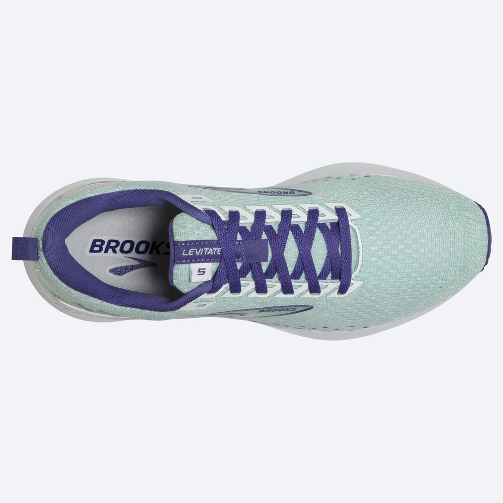 Brooks Levitate GTS 5 Kadın Koşu Ayakkabısı Yeşil/Lacivert Mavi/Beyaz | TR-760581