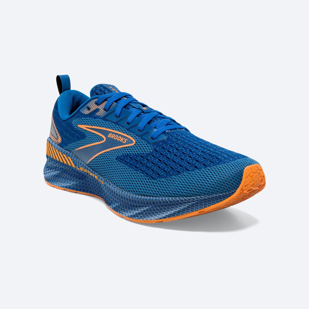 Brooks Levitate GTS 6 Erkek Koşu Ayakkabısı Mavi/Turuncu | TR-964180