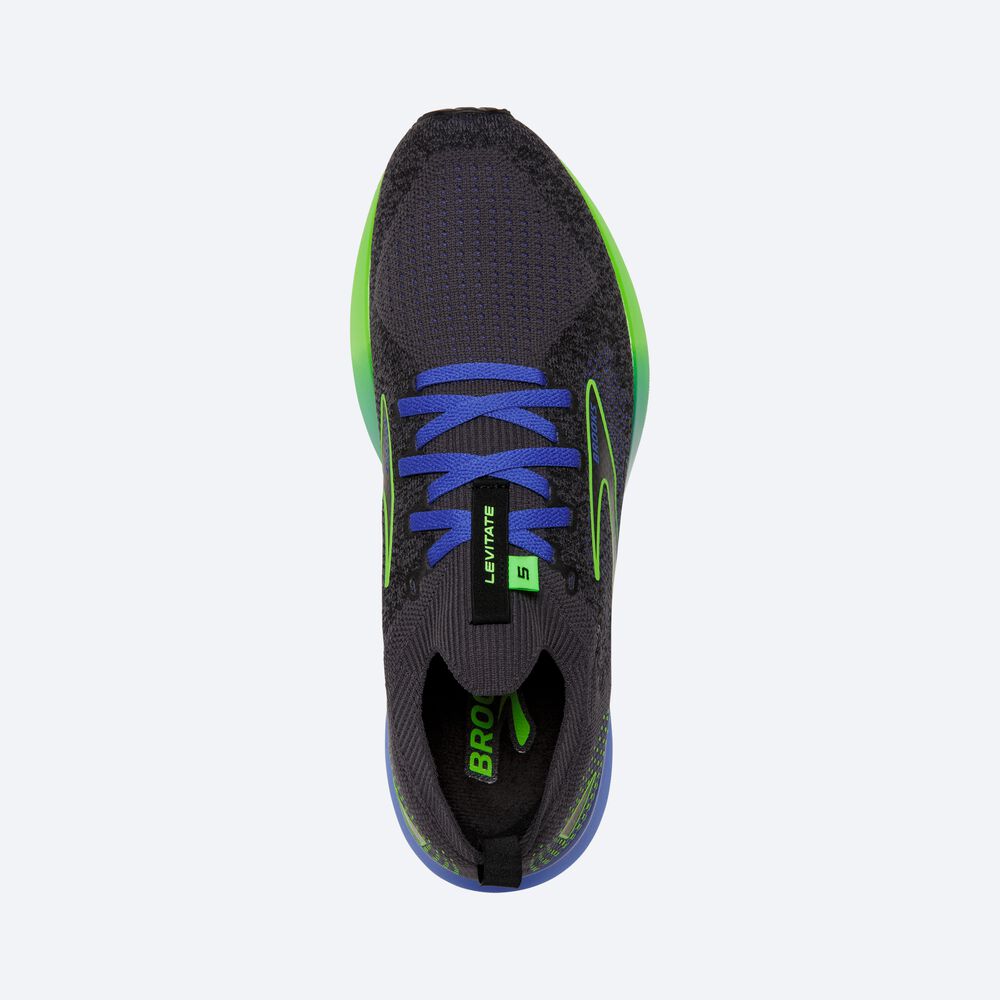 Brooks Levitate StealthFit 5 Erkek Koşu Ayakkabısı Siyah/Yeşil/Mavi | TR-243507