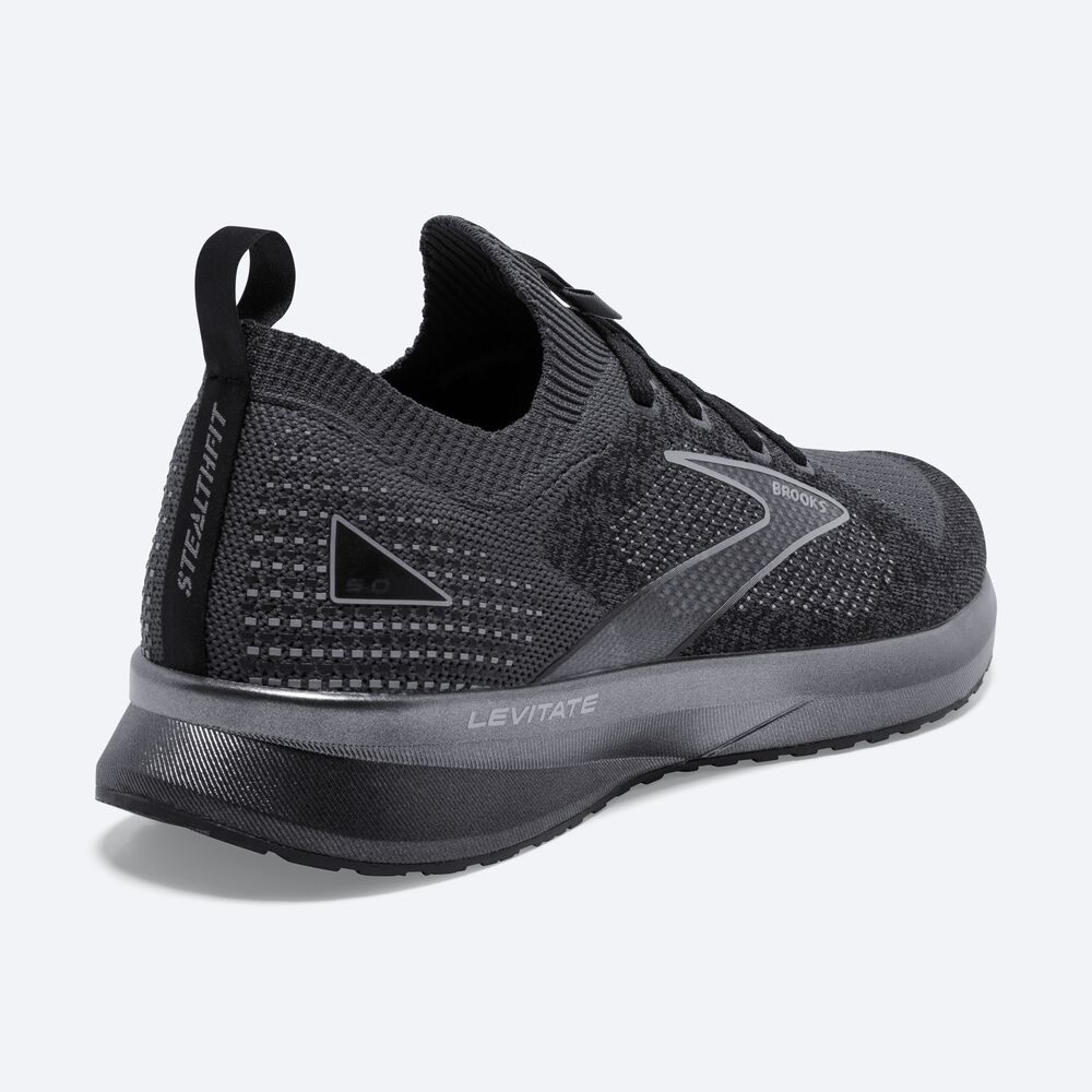 Brooks Levitate StealthFit 5 Erkek Koşu Ayakkabısı Siyah/Gri | TR-631059