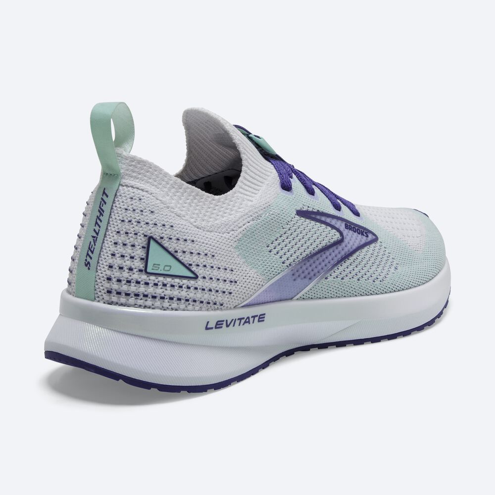 Brooks Levitate StealthFit 5 Kadın Koşu Ayakkabısı Beyaz/Lacivert Mavi | TR-067534