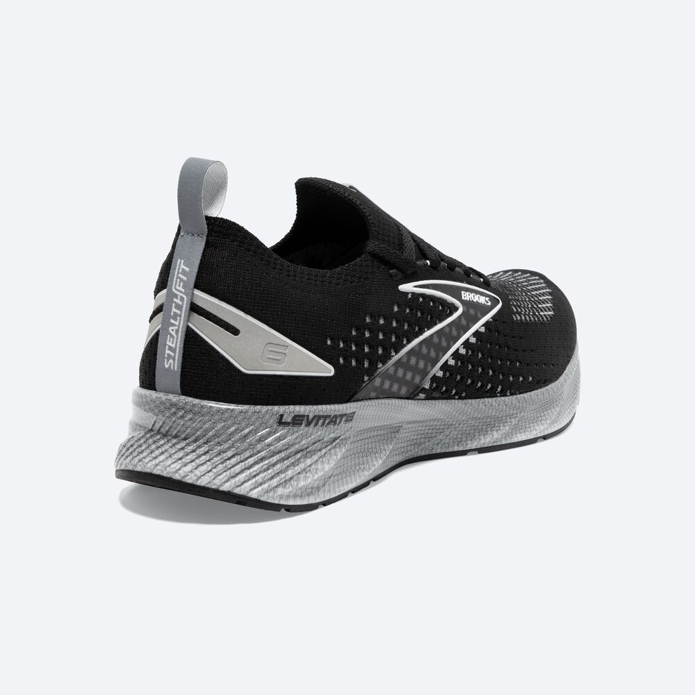 Brooks Levitate StealthFit 6 Erkek Koşu Ayakkabısı Siyah/Gri | TR-372514