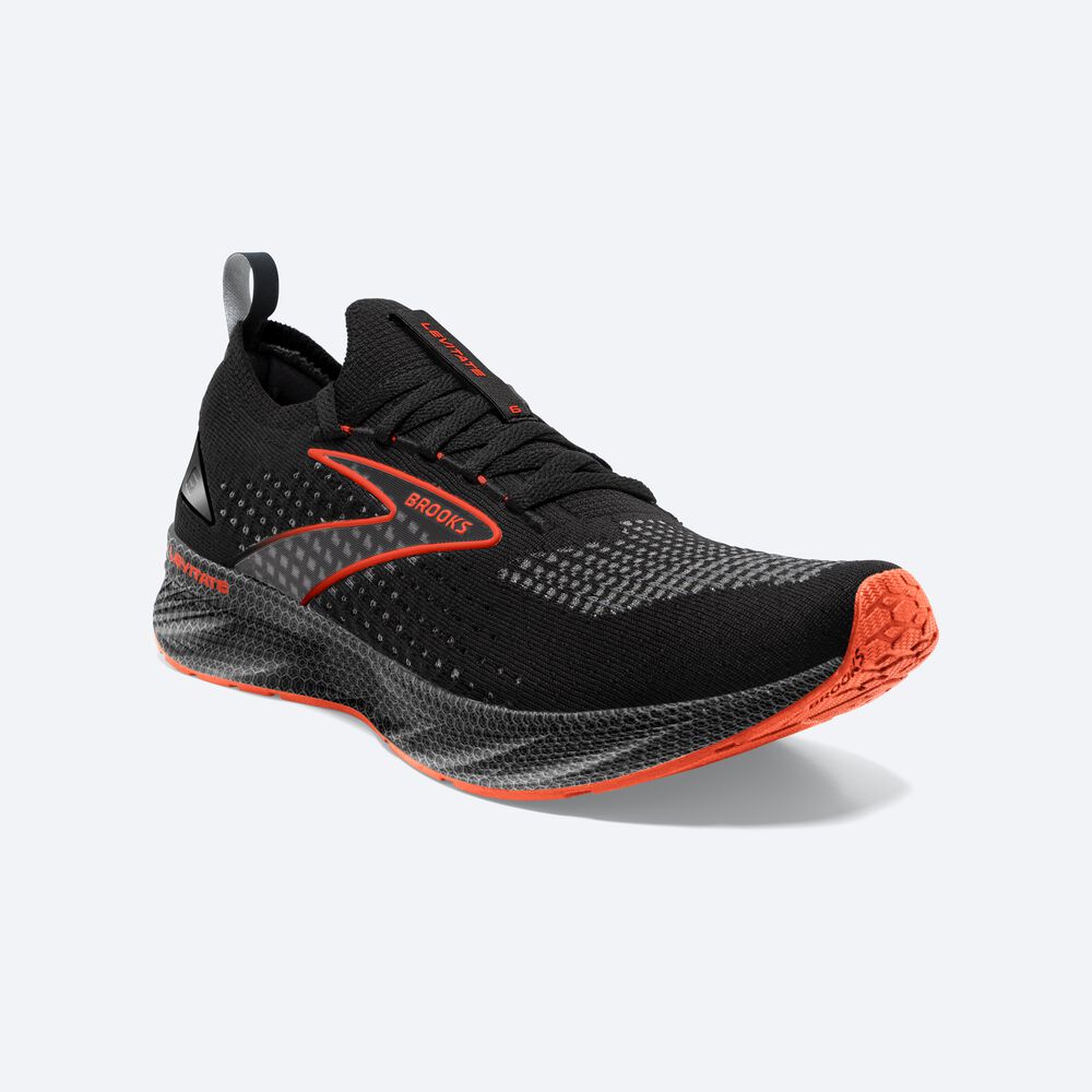 Brooks Levitate StealthFit 6 Erkek Koşu Ayakkabısı Siyah/Turuncu | TR-460137