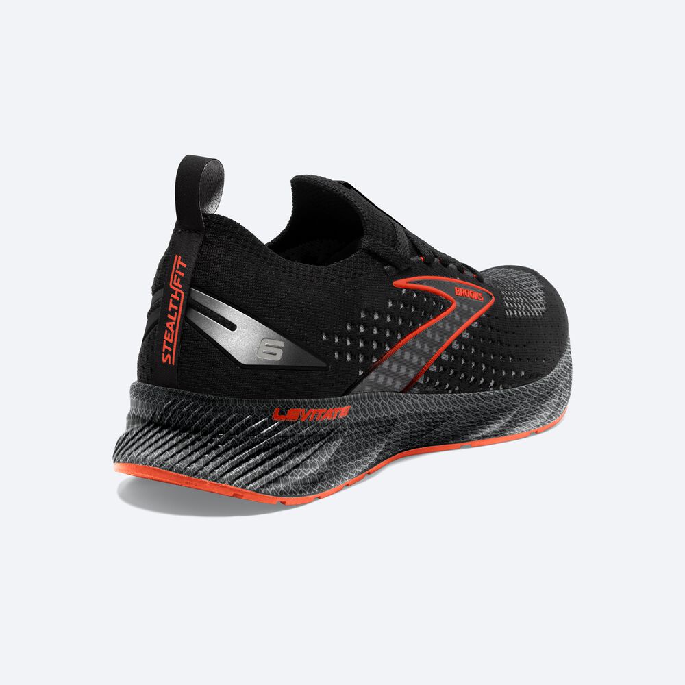 Brooks Levitate StealthFit 6 Erkek Koşu Ayakkabısı Siyah/Turuncu | TR-460137