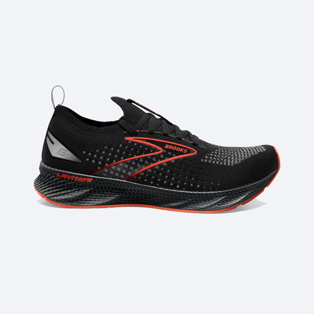 Brooks Levitate StealthFit 6 Erkek Koşu Ayakkabısı Siyah/Turuncu | TR-460137