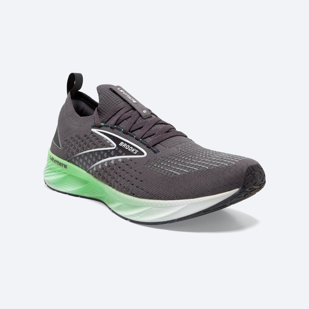 Brooks Levitate StealthFit 6 Erkek Koşu Ayakkabısı Siyah/Yeşil/Beyaz | TR-809157