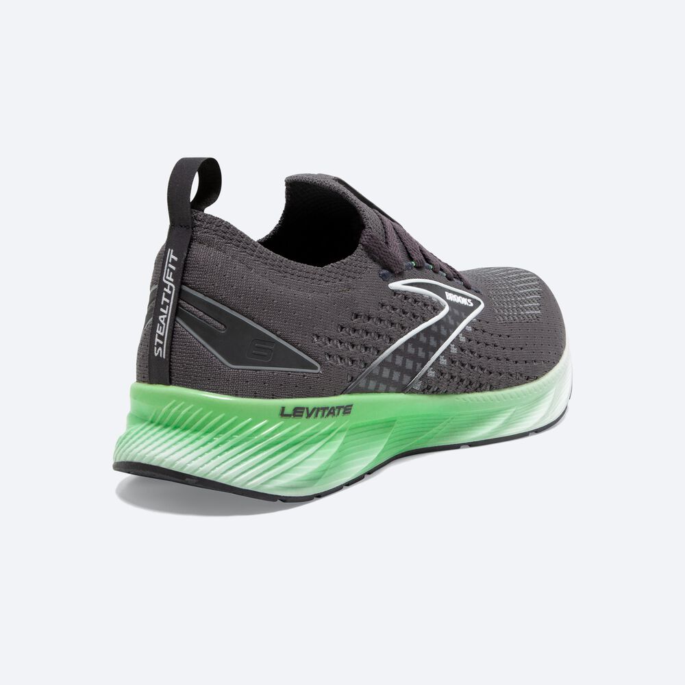 Brooks Levitate StealthFit 6 Erkek Koşu Ayakkabısı Siyah/Yeşil/Beyaz | TR-809157