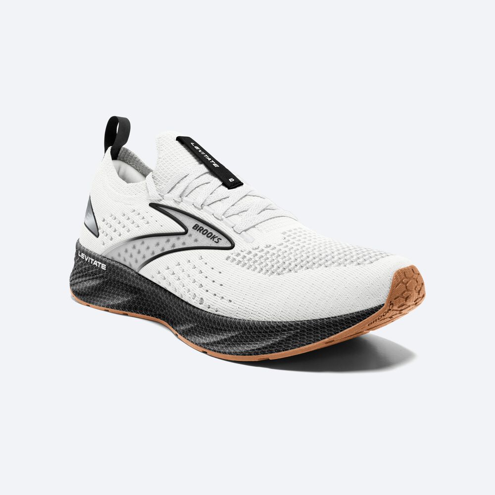 Brooks Levitate StealthFit 6 Erkek Koşu Ayakkabısı Beyaz/Siyah | TR-897645