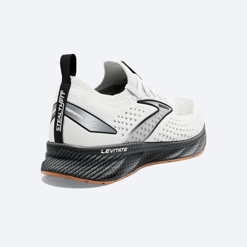 Brooks Levitate StealthFit 6 Erkek Koşu Ayakkabısı Beyaz/Siyah | TR-897645