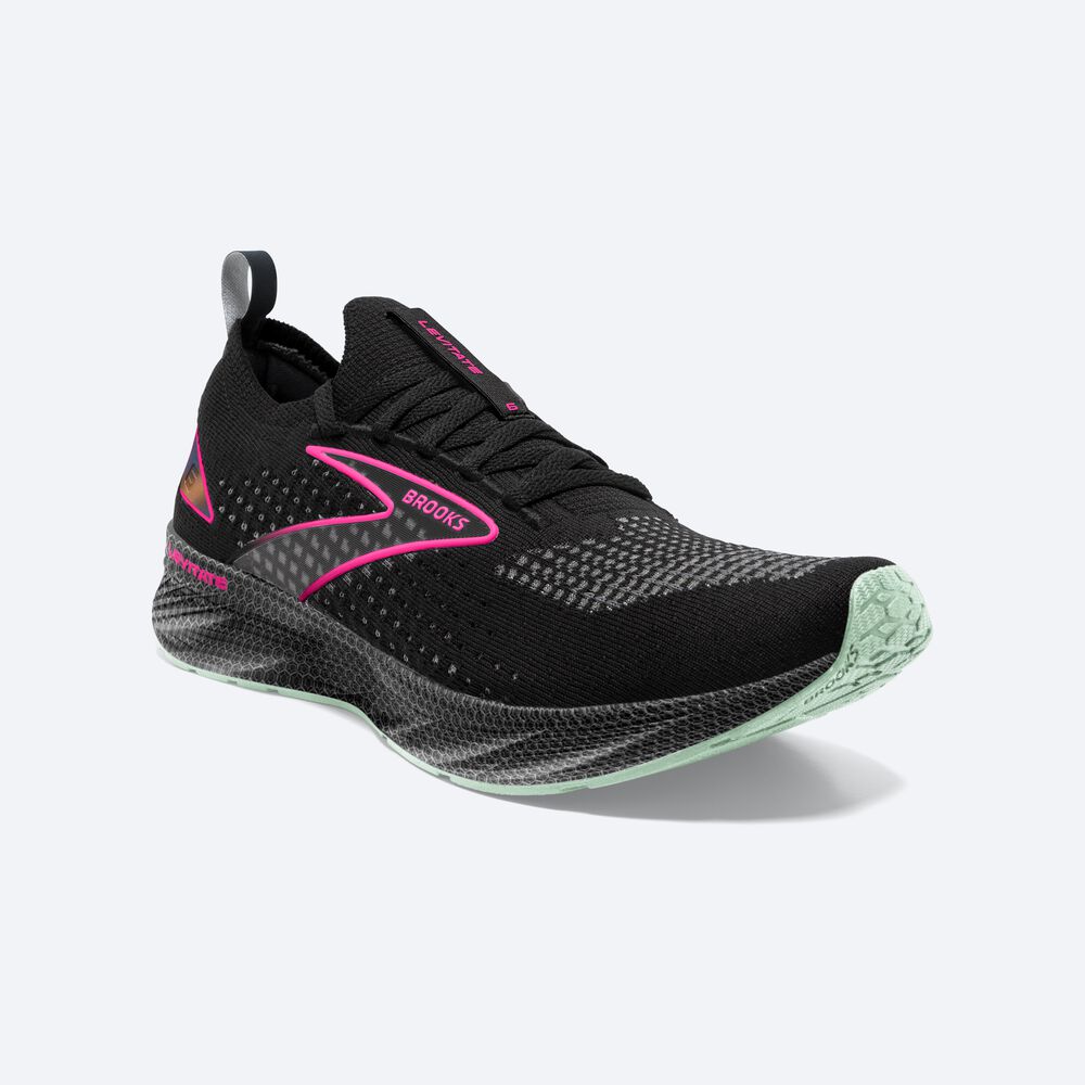 Brooks Levitate StealthFit 6 Kadın Koşu Ayakkabısı Siyah/Pembe | TR-053871