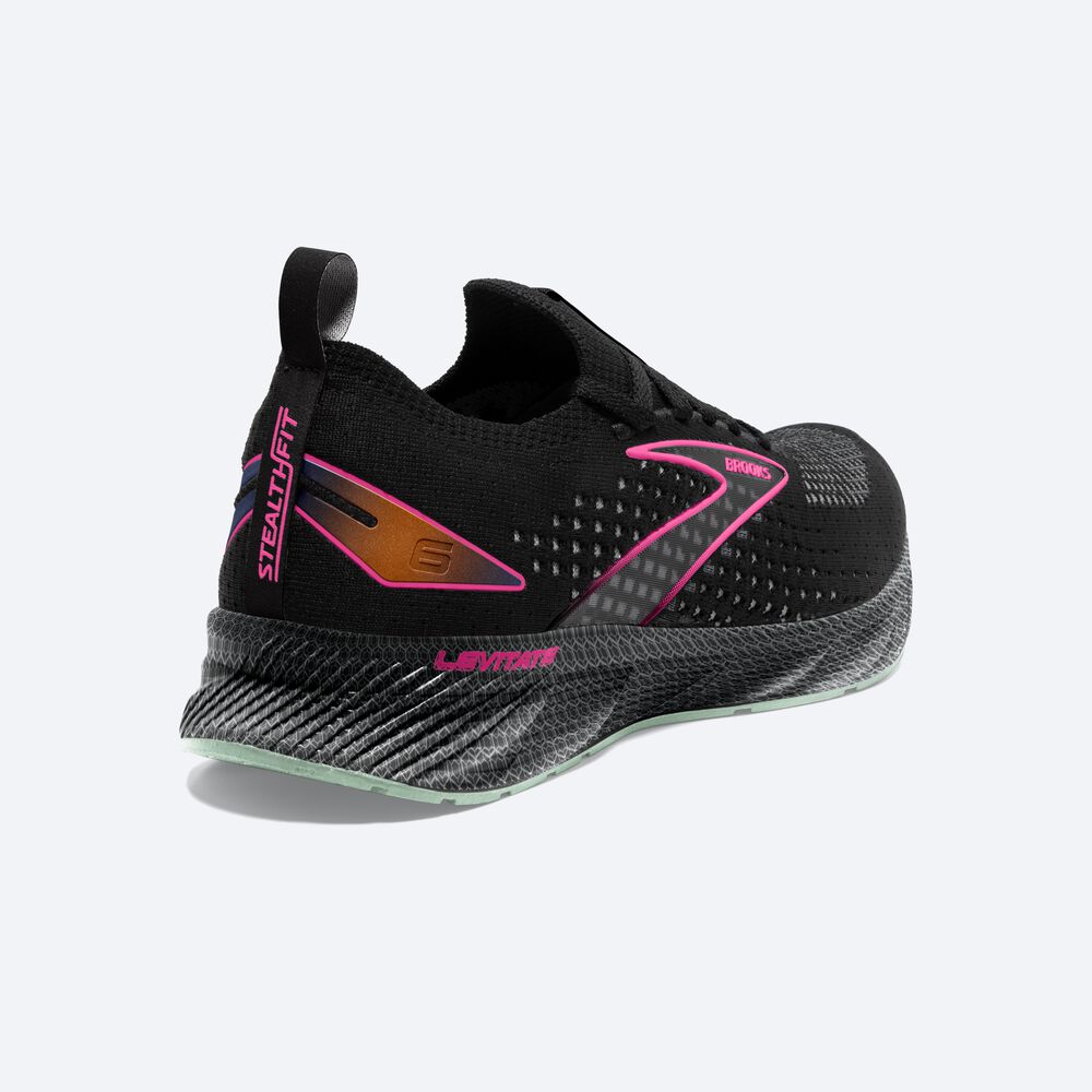 Brooks Levitate StealthFit 6 Kadın Koşu Ayakkabısı Siyah/Pembe | TR-053871