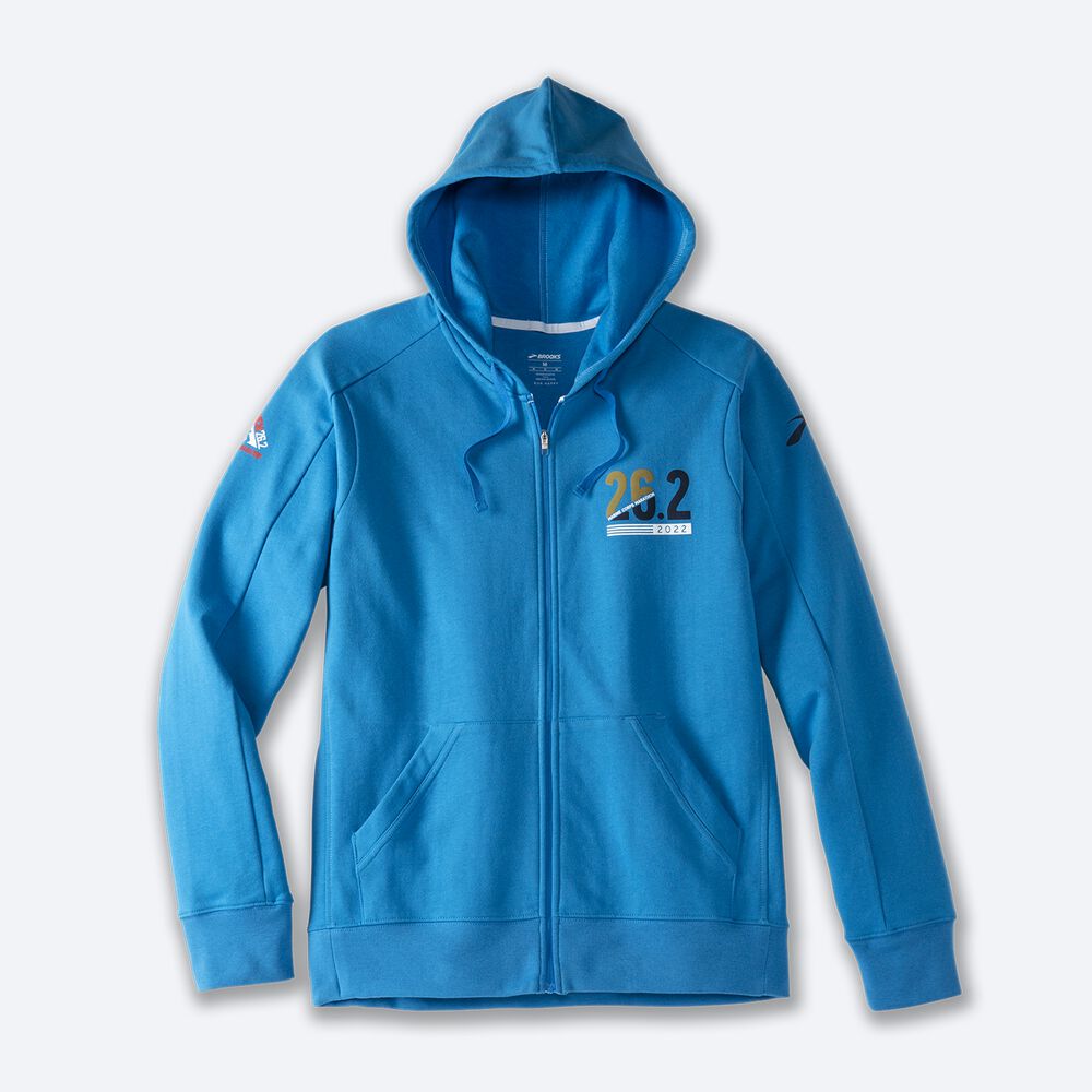 Brooks MCM22 Moment Full Zip Erkek Sweatshirt Mavi | TR-216580