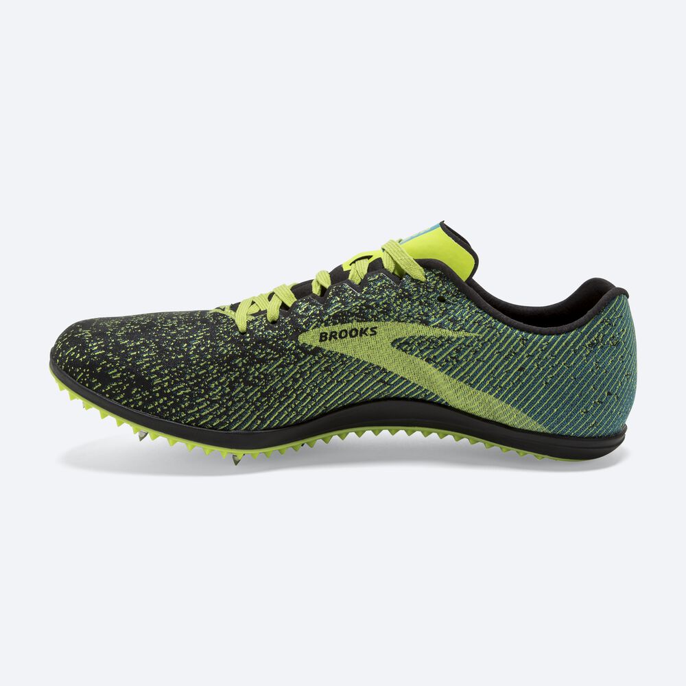 Brooks Mach 19 Erkek Çivili Ayakkabı Siyah/Mavi | TR-451637