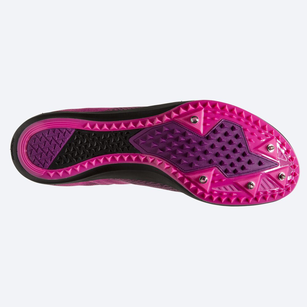 Brooks Mach 19 Kadın Çivili Ayakkabı Siyah/Pembe | TR-536192