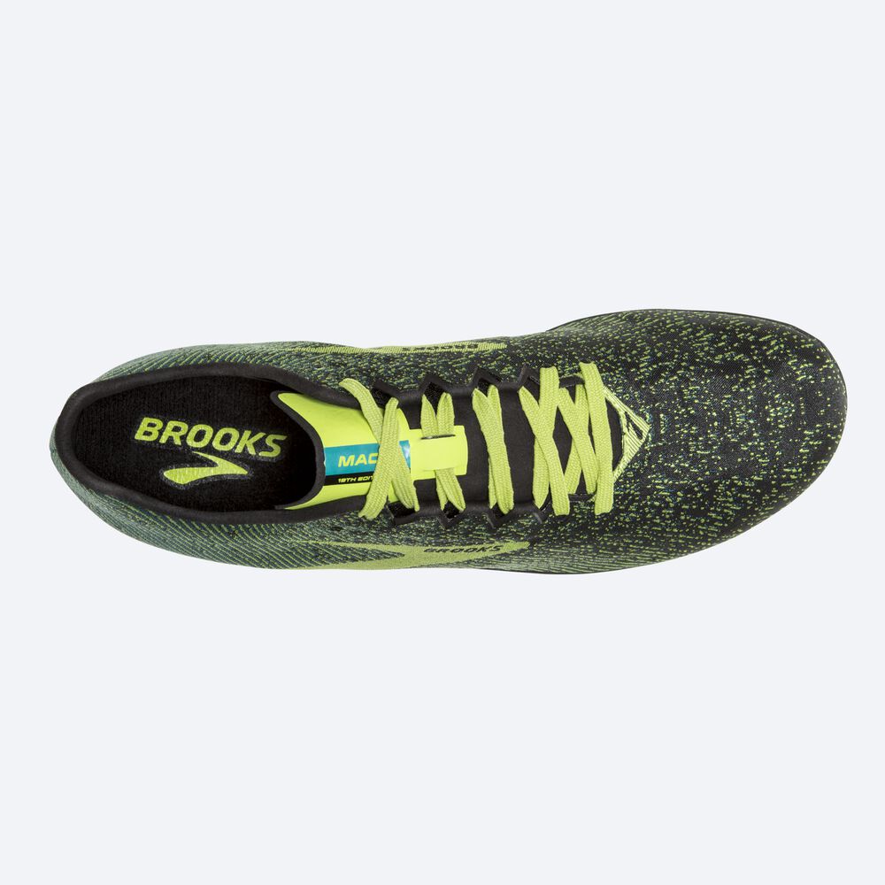 Brooks Mach 19 Spikeless Erkek Çivili Ayakkabı Siyah/Mavi | TR-279058