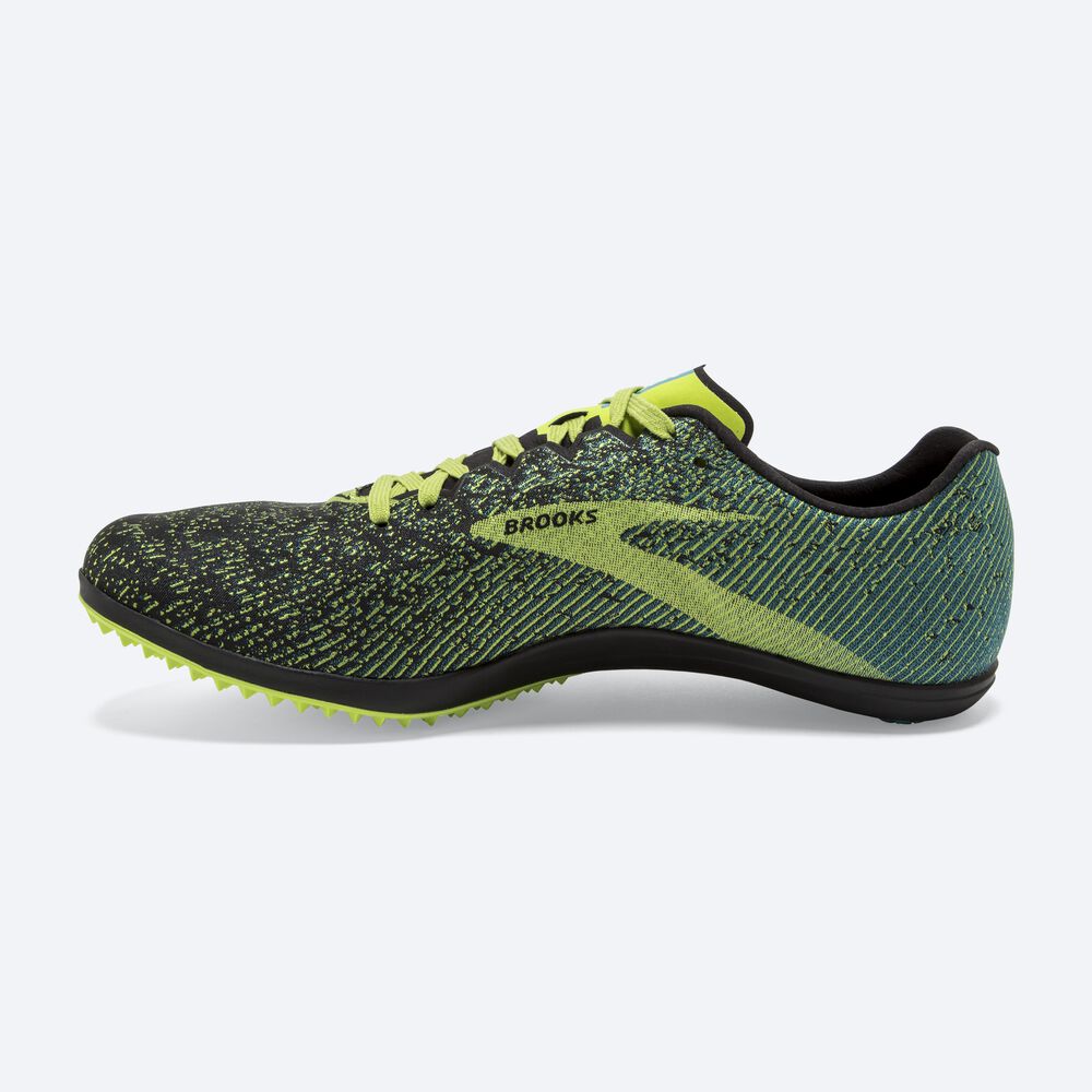 Brooks Mach 19 Spikeless Erkek Çivili Ayakkabı Siyah/Mavi | TR-279058