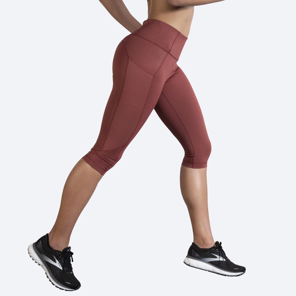 Brooks Method 1/2 Crop Tight Kadın Tayt Terracotta | TR-385902