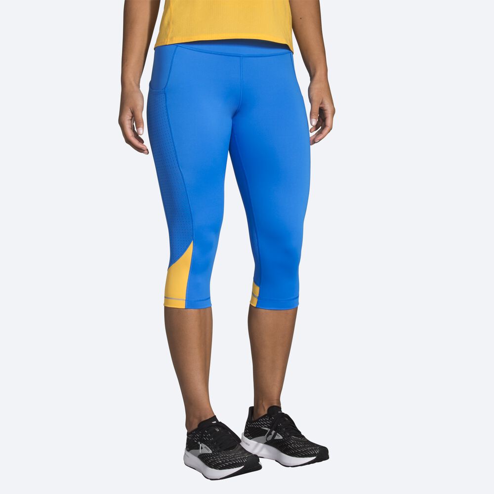 Brooks Method 1/2 Crop Tight Kadın Tayt Mavi | TR-392458