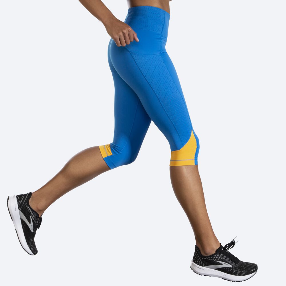 Brooks Method 1/2 Crop Tight Kadın Tayt Mavi | TR-392458