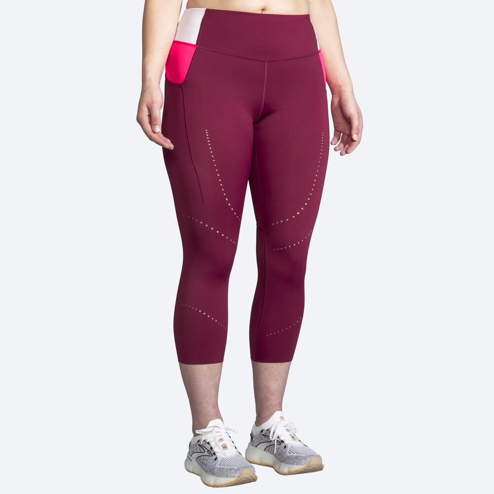 Brooks Method 3/4 Tight Kadın Tayt Bordo/Pembe | TR-680412