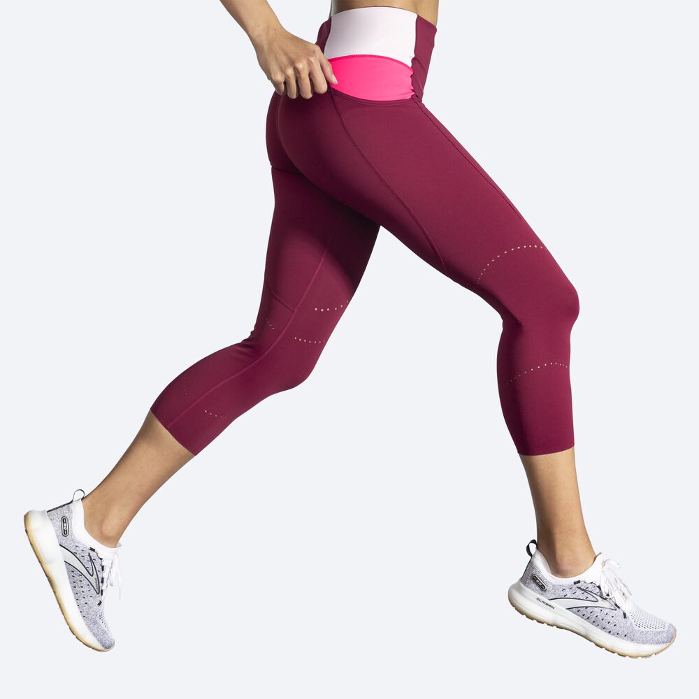 Brooks Method 3/4 Tight Kadın Tayt Bordo/Pembe | TR-680412