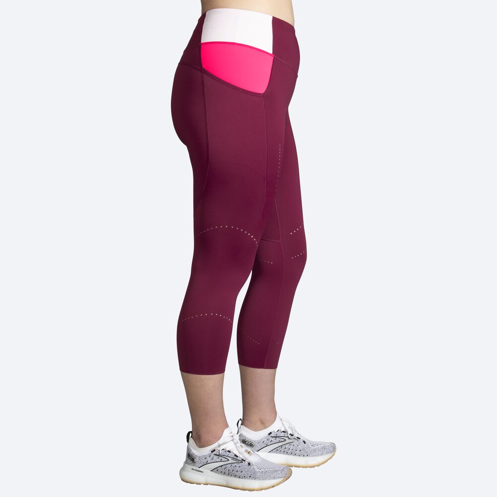 Brooks Method 3/4 Tight Kadın Tayt Bordo/Pembe | TR-680412