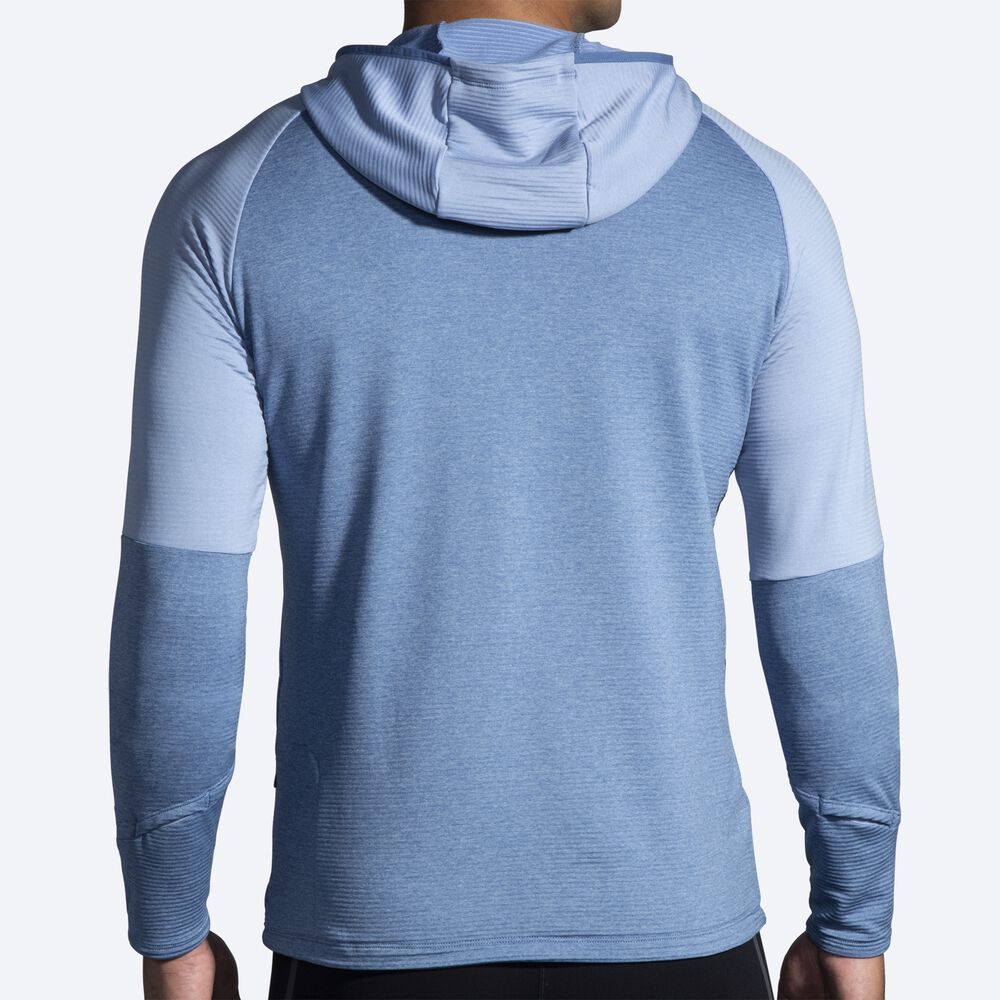 Brooks Notch Thermal 2.0 Erkek Kapüşonlu Sweatshirt Mavi | TR-417635