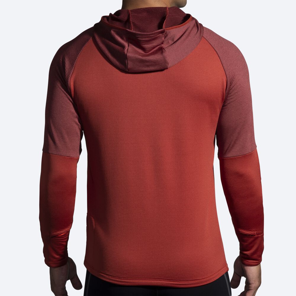 Brooks Notch Thermal 2.0 Erkek Kapüşonlu Sweatshirt Bakır/Koyu Bakır | TR-815739