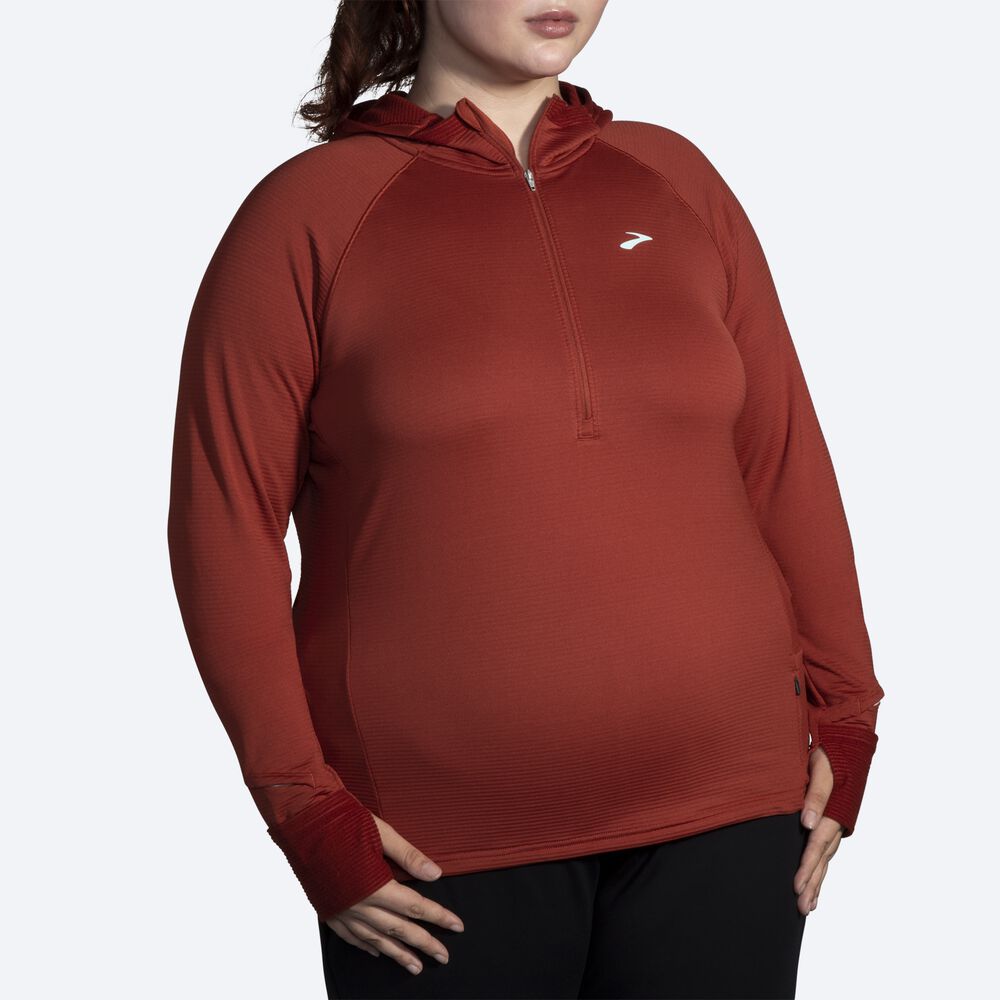 Brooks Notch Thermal 2.0 Kadın Kapüşonlu Sweatshirt Bakır | TR-143527