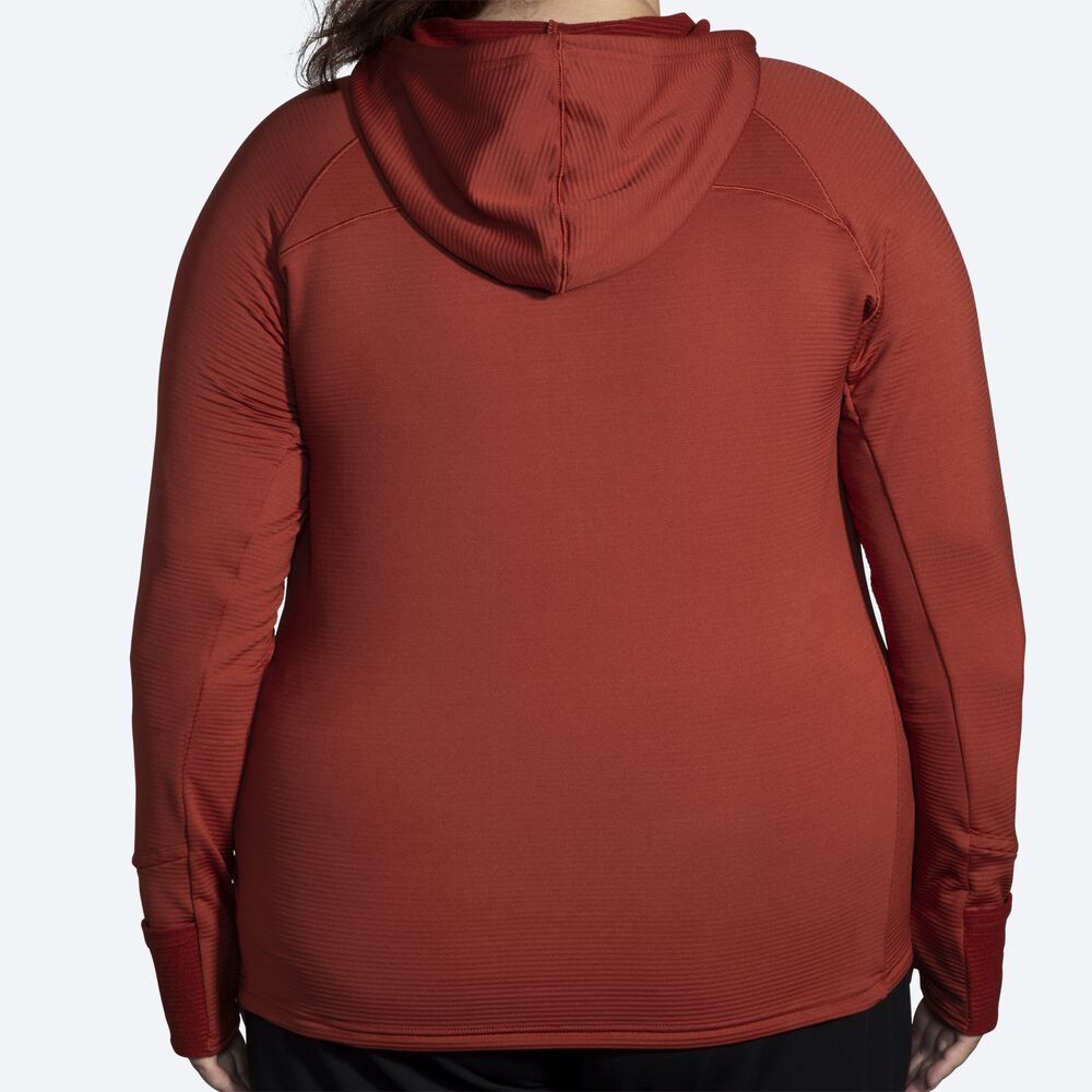 Brooks Notch Thermal 2.0 Kadın Kapüşonlu Sweatshirt Bakır | TR-143527