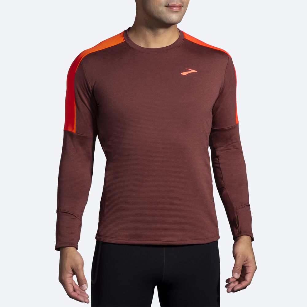 Brooks Notch Thermal Long Sleeve 2.0 Erkek Tişört Çikolata | TR-148075