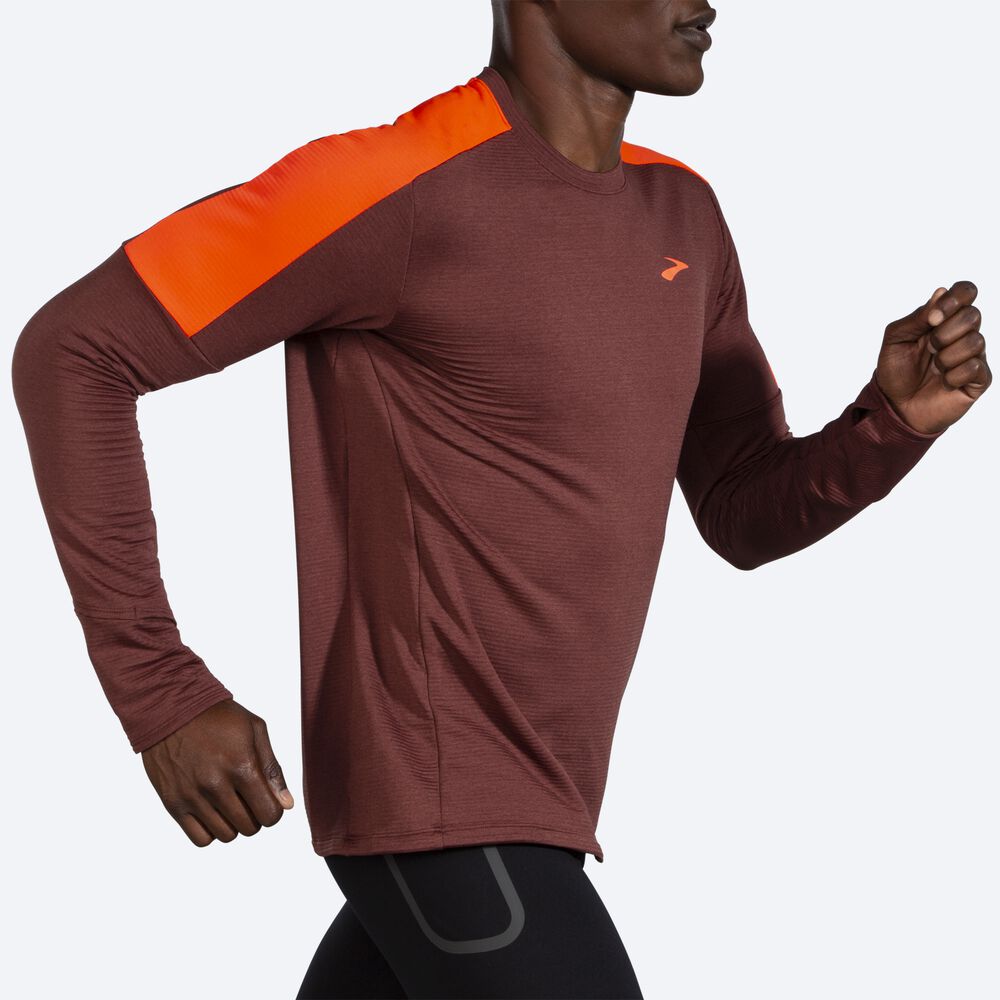 Brooks Notch Thermal Long Sleeve 2.0 Erkek Tişört Çikolata | TR-148075