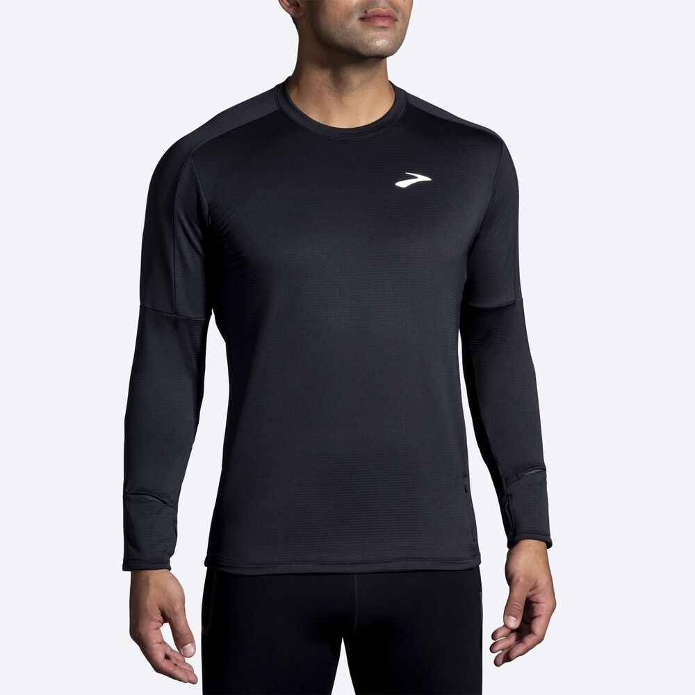 Brooks Notch Thermal Long Sleeve 2.0 Erkek Tişört Siyah | TR-294075