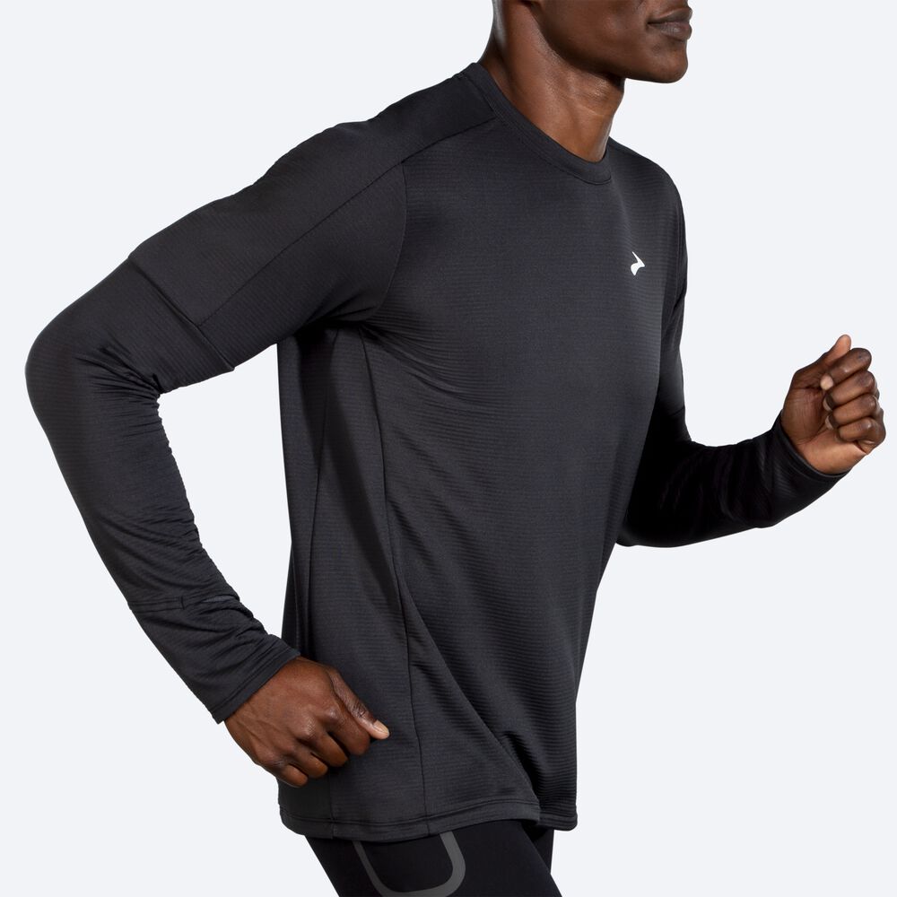 Brooks Notch Thermal Long Sleeve 2.0 Erkek Tişört Siyah | TR-294075