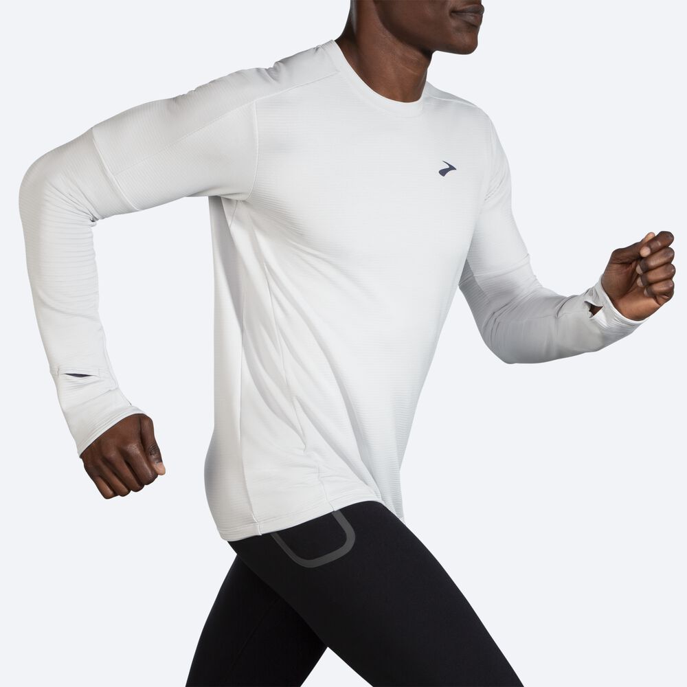 Brooks Notch Thermal Long Sleeve 2.0 Erkek Tişört Gri | TR-641298