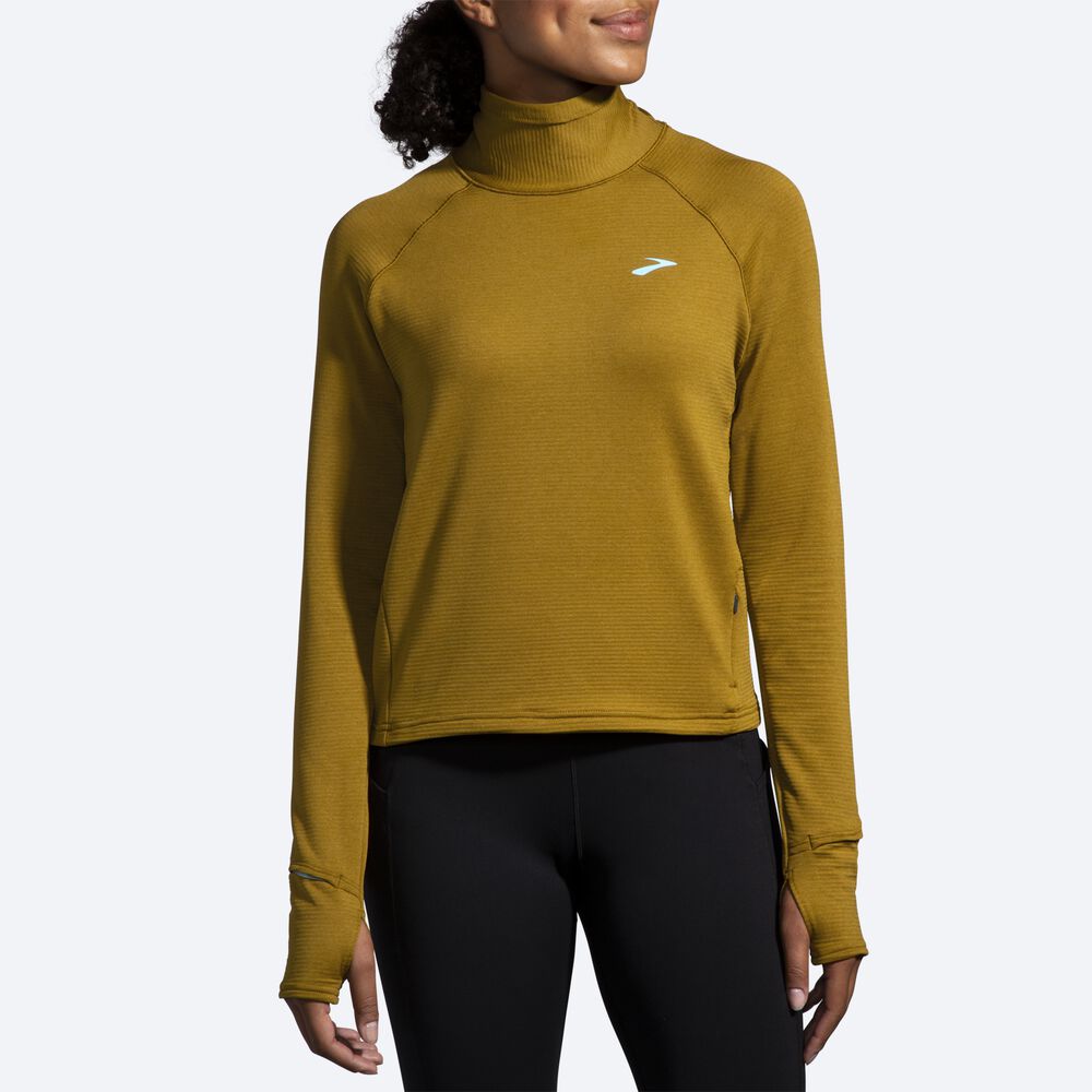 Brooks Notch Thermal Long Sleeve 2.0 Kadın Tişört Zeytin Yeşili | TR-596741