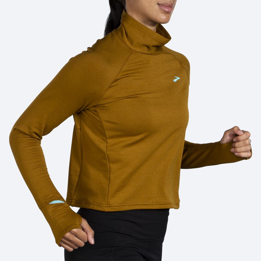 Brooks Notch Thermal Long Sleeve 2.0 Kadın Tişört Zeytin Yeşili | TR-596741