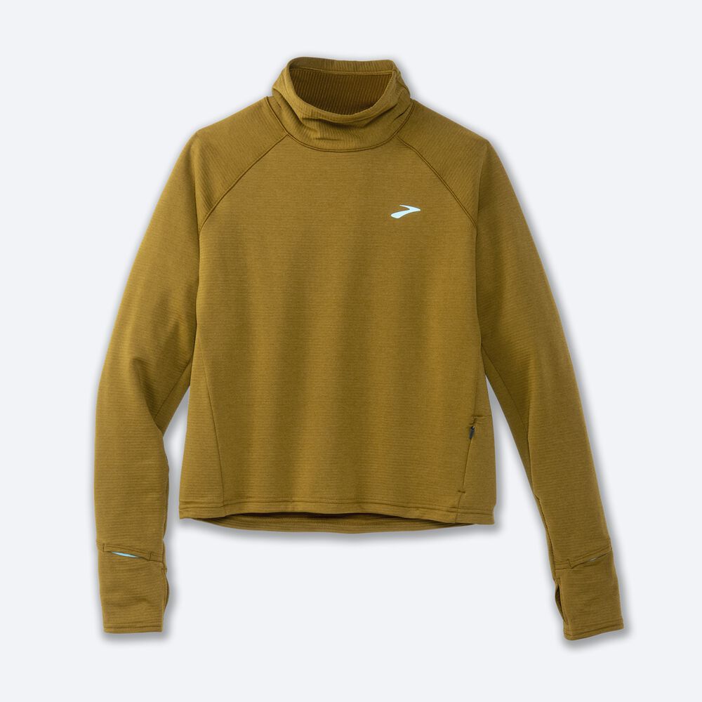 Brooks Notch Thermal Long Sleeve 2.0 Kadın Tişört Zeytin Yeşili | TR-596741