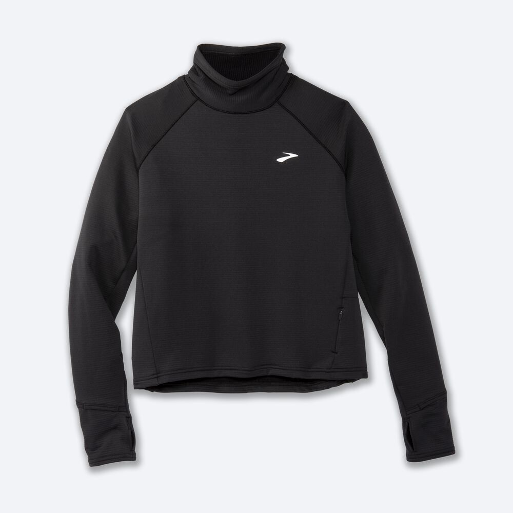 Brooks Notch Thermal Long Sleeve 2.0 Kadın Tişört Siyah | TR-654930