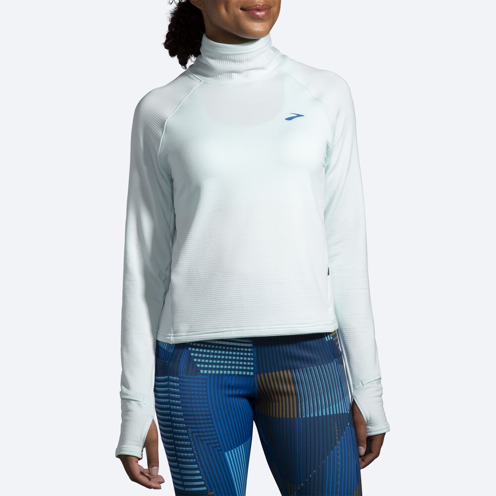 Brooks Notch Thermal Long Sleeve 2.0 Kadın Tişört Mavi | TR-845063